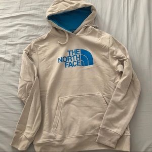 The North Face half dome blue and cream hoodie
